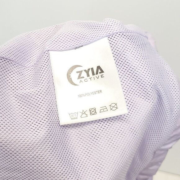 ZYIA Full Zip Lilac Shine Bomber Activewear Hooded Jacket - Picture 14 of 15